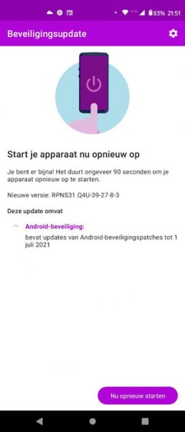 Moto G 5G beveiligingsupdate juli 2021