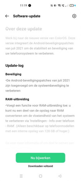 Oppo Reno 4 beveiligingsupdate juli 2021