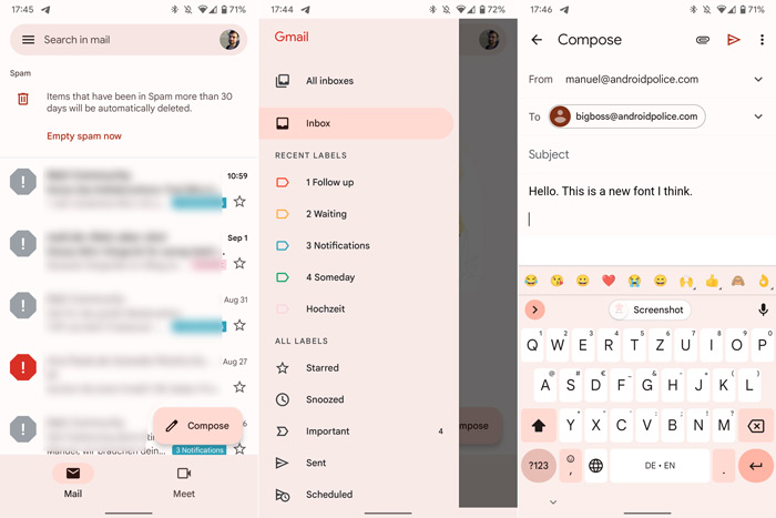 Gmail Material You Android 12