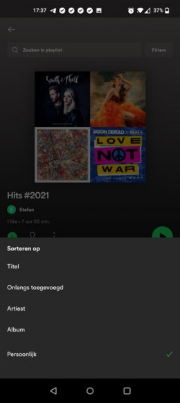 Sort Spotify playlist