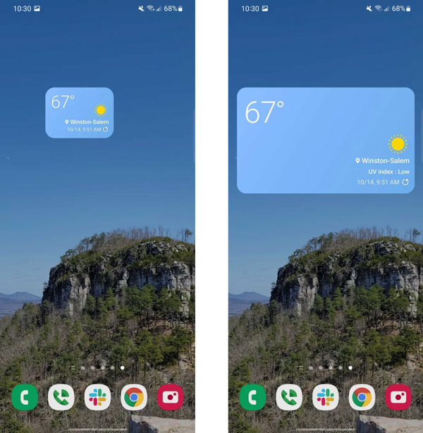 Samsung Android 12 weer-widget