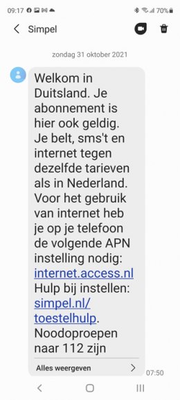 Welkom in Duitsland sms