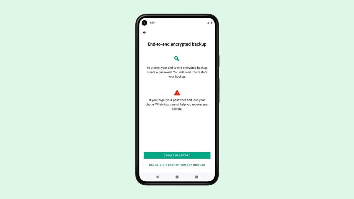 WhatsApp end-to-end encryptie back-up