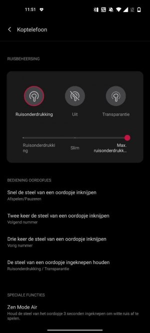 OnePlus Buds Pro app instellingen