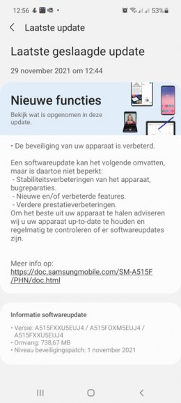 Samsung Galaxy A51 november update
