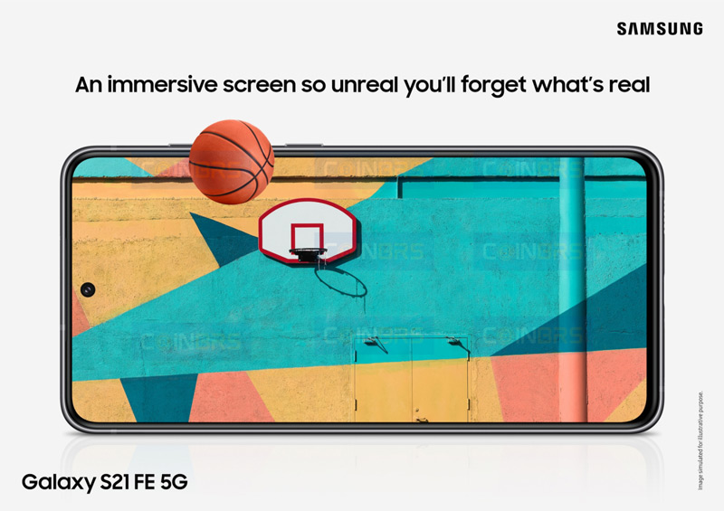 Samsung Galaxy S21 FE marketing scherm