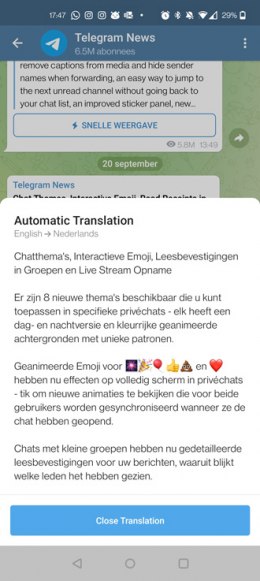 Vertalen Telegram 8.4 Vertalen