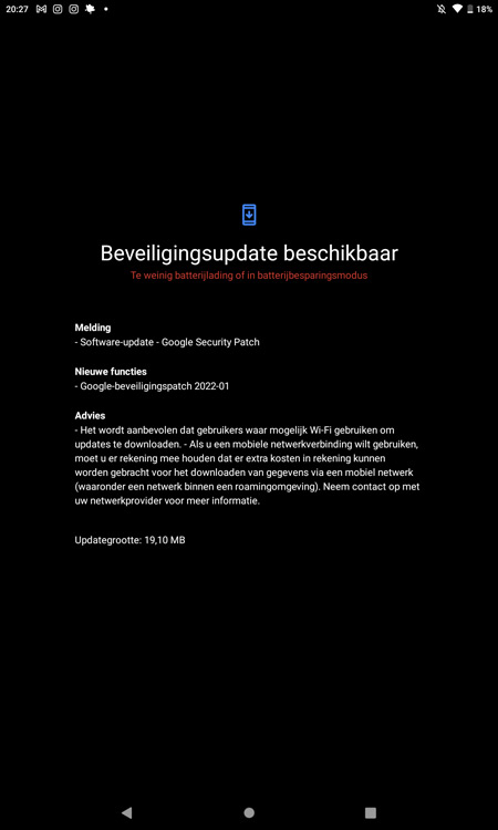 Nokia t20 januari 2022 update