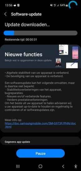 Samsung Galaxy S10 januari update