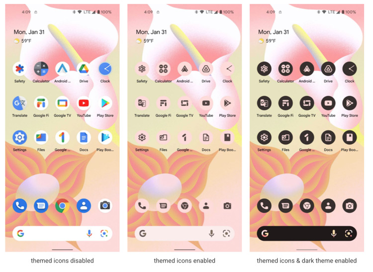 Android 13 theme icons