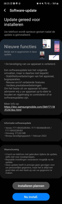 Samsung Galaxy Z Flip 3 februari update