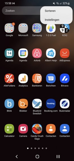 Galaxy S22 apps sorteren