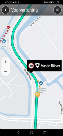 TomTom navigatie flitser