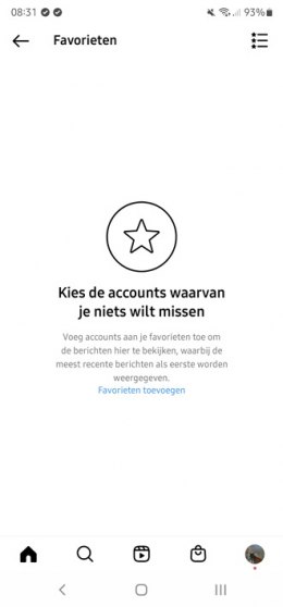 instagram favorieten tijdlijn