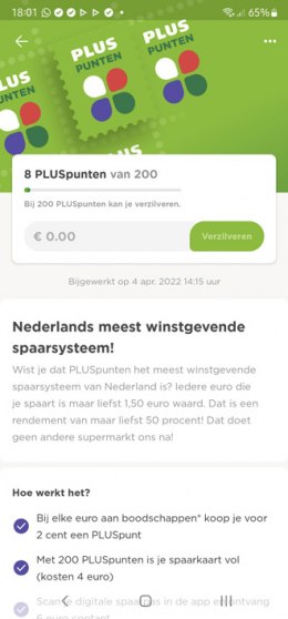 PLUS app PLUSPunten digitaal