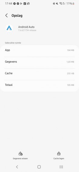 Android Auto cache wissen