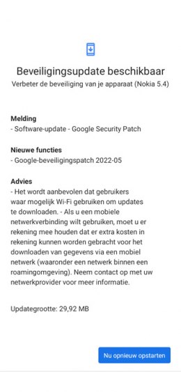 Nokia 5.4 beveiligingsupdate mei 2022