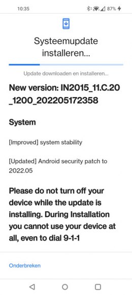 OnePlus 8 Mei update