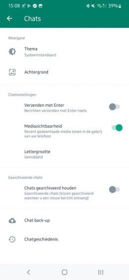 WhatsApp mediazichtbaarheid