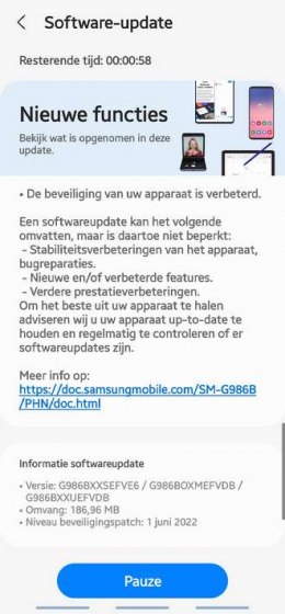 galaxy S20 juni update