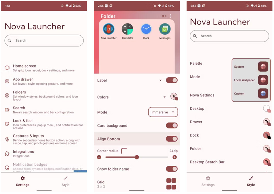 Nova Launcher 8 Settings