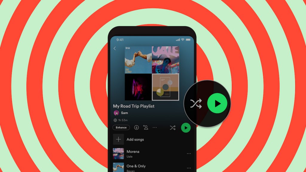 Spotify afspeelknop header