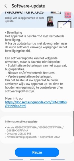 Galaxy s20 september update