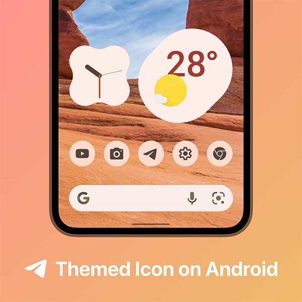 Telegram 9.0 Android 13 icon