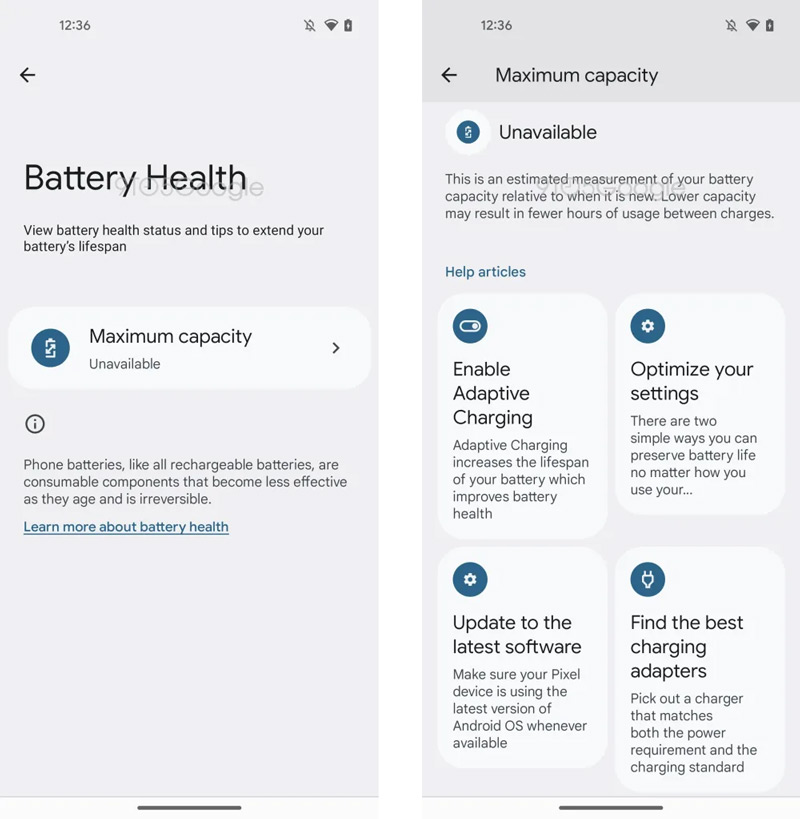 Batterijgezondheid Android 13