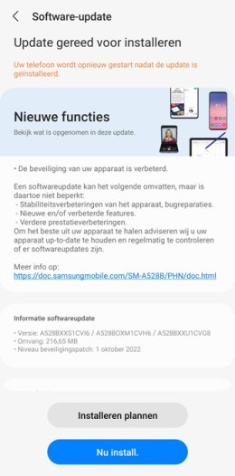 Galaxy A52s oktober update