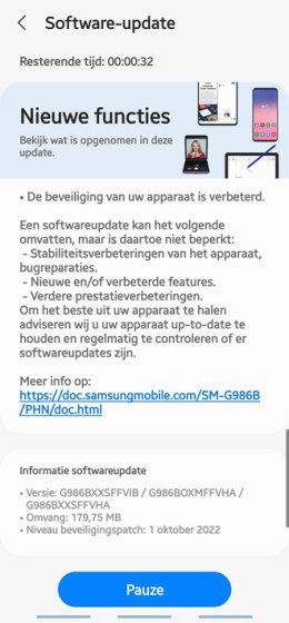 Galaxy S20 oktober-update