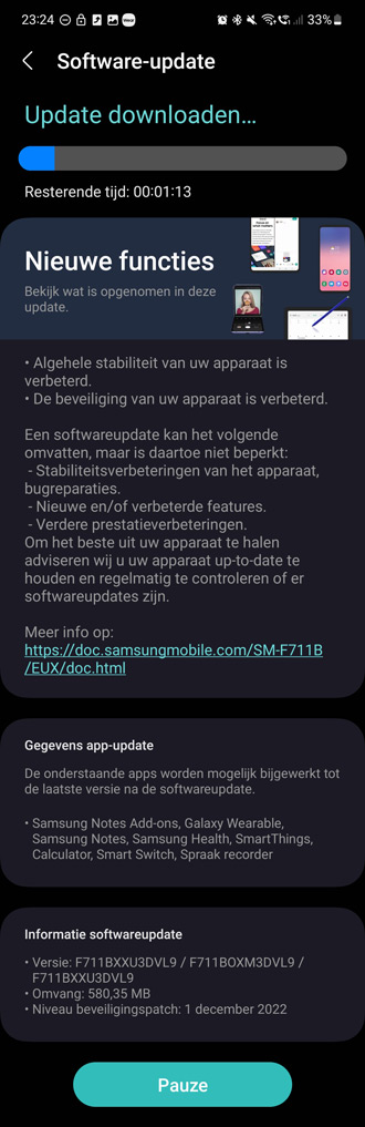 Galaxy Z Flip 3 december update