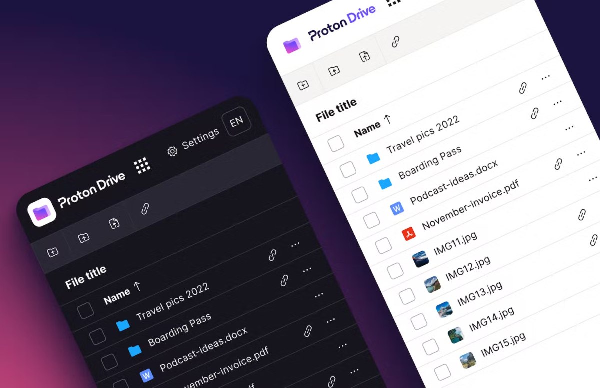 Proton brengt app uit voor opslagdienst Proton Drive