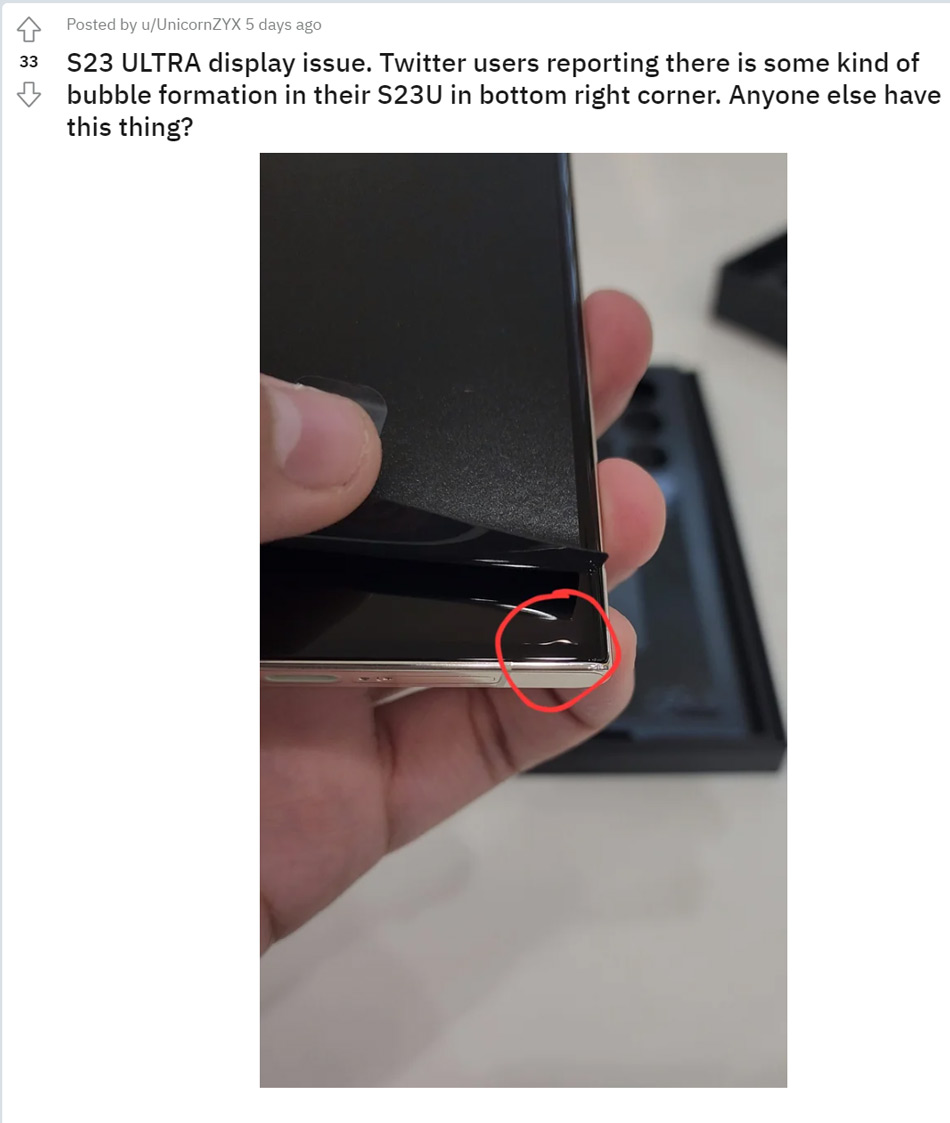 Samsung Galaxy S23 ultra beeldscherm defect