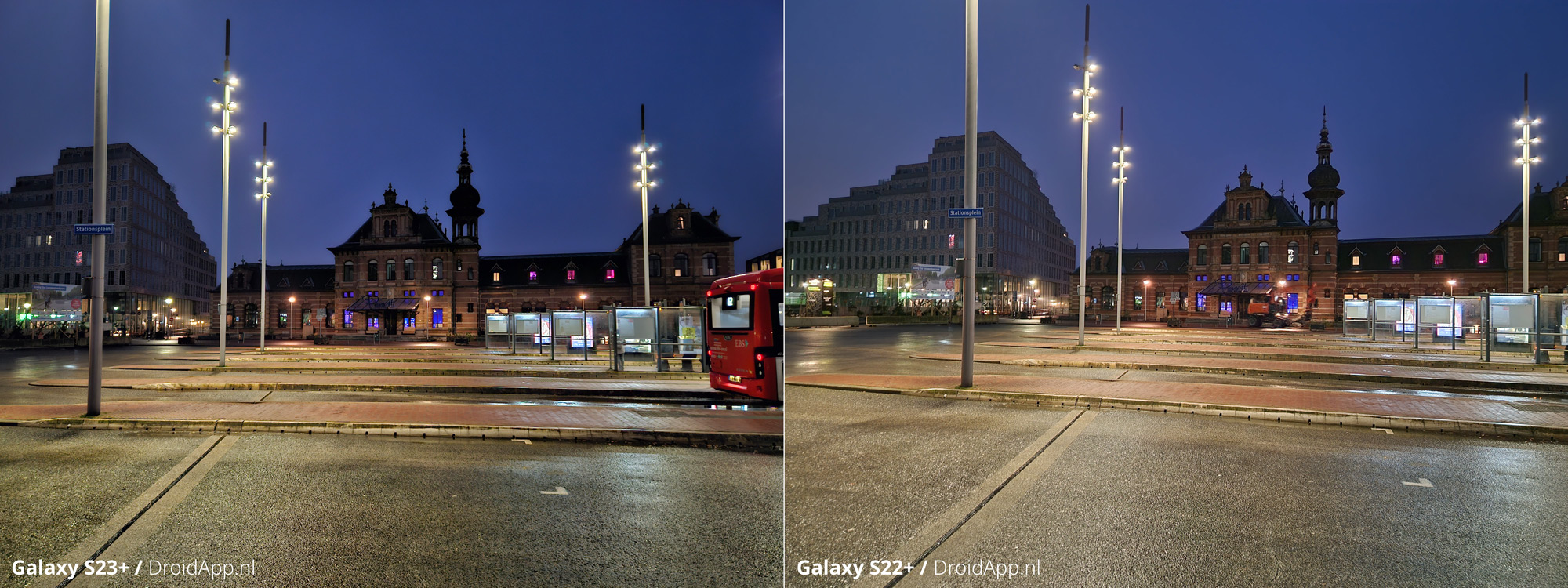 Vergelijking foto Galaxy S23+ vs Galaxy S22 Plus nacht