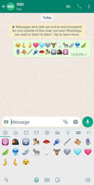 WhatsApp Unicode 15.0 emoji