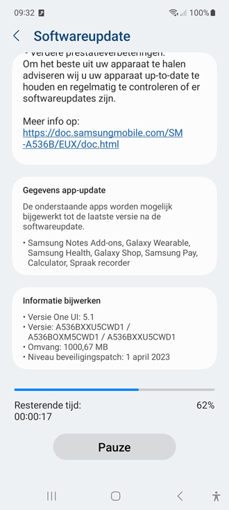 Samsung Galaxy A53 april update