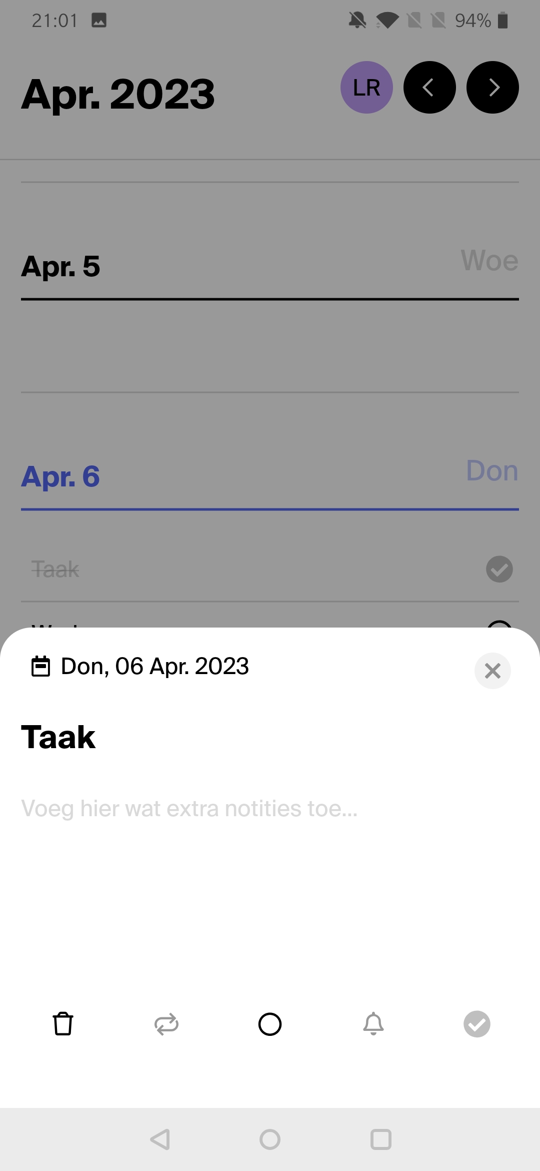 Tweek app kalender