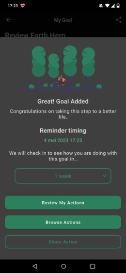 Earth Hero app reminder