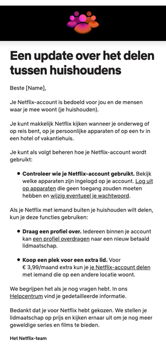 Netflix account delen
