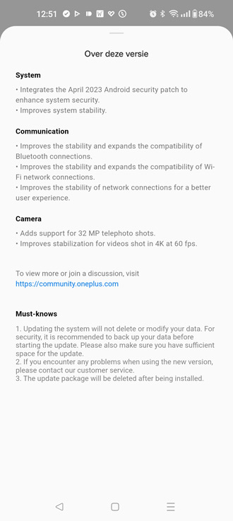 OnePlus 11 A.10 update