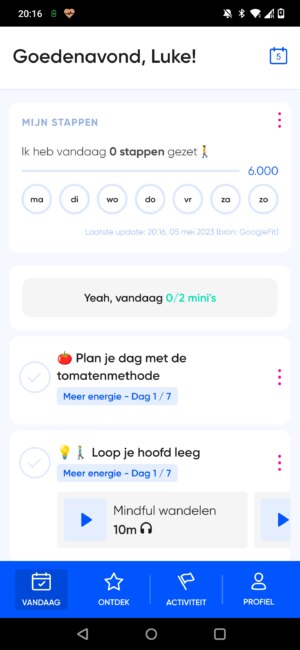 Actify app zilveren kruis