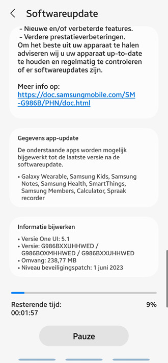 Samsung Galaxy S20 Juni update