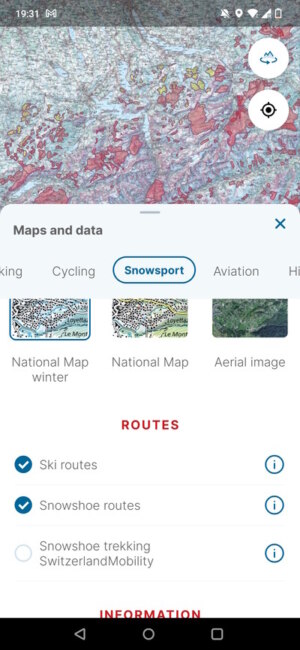 Swisstopo app wintersport kaarten