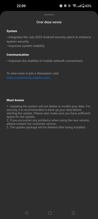 OnePlus 11 juli update