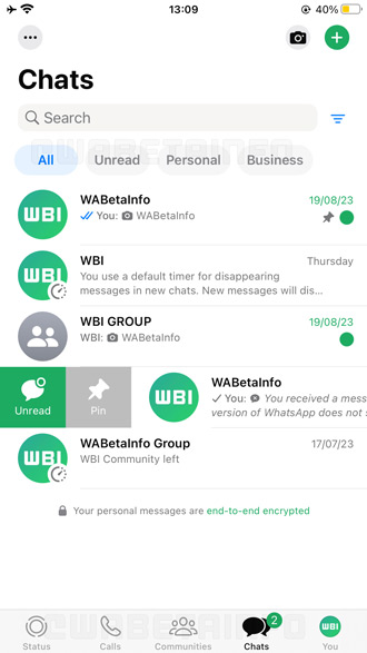 WhatsApp nieuwe interface iOS
