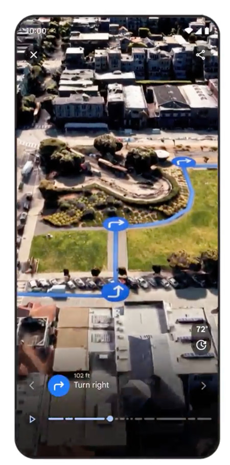 Google Maps immersive view routes