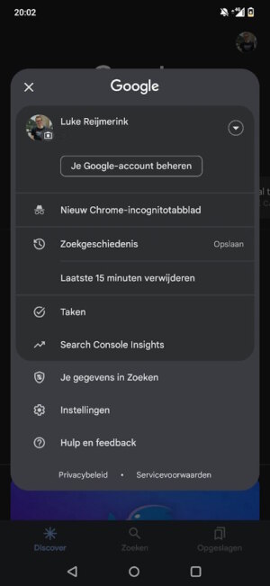 Google app profielfoto aanpassen