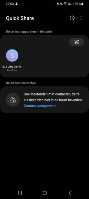 Samsung Quick Share delen met apparaat