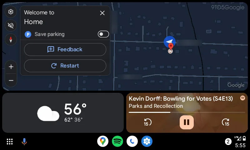 Google Maps Android Auto - parkeerlocatie